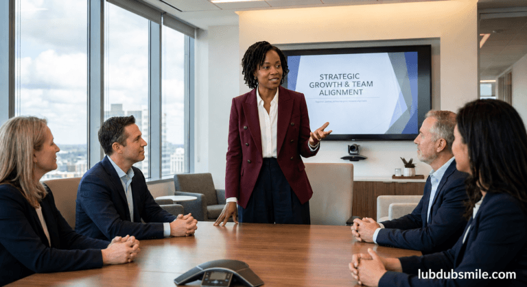 Black woman leading boardroom presentation with calibrated presence showing how emotional intelligence earning potential differentiates high performers
